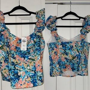 Abercrombie multi color floral shirt NWT size small